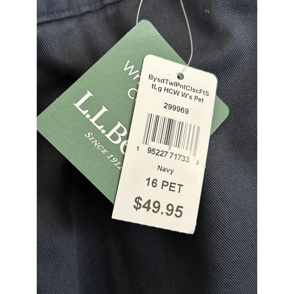 LL Bean Womens Navy Classic Fit Straight‎ Leg Twill Pants Petite 16 299969 - Picture 6 of 8